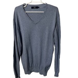 J. Crew Size XL Mens V Neck Long Sleeve Cotton Sweater‎ Blue